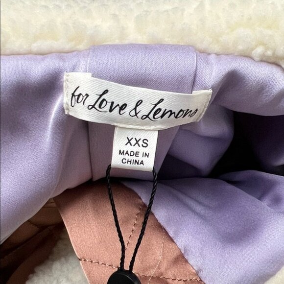 $169 NWT Cream For Love And Lemons “Katrina” Faux Shearling Jacket Sz XS S - Picture 11 of 11